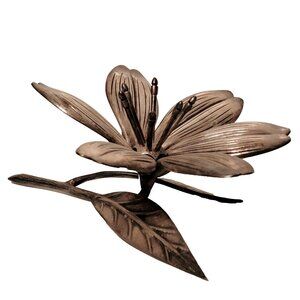 60s ‘Party Flower’ 6 Individual Ashtrays & Pokers in Silver Metal Made in Italy